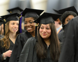 Students line up for commencement